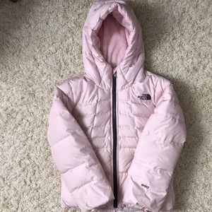 Girls light pink North Face winter coat